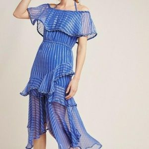 NWT Anthropologie MISA blue gold dress